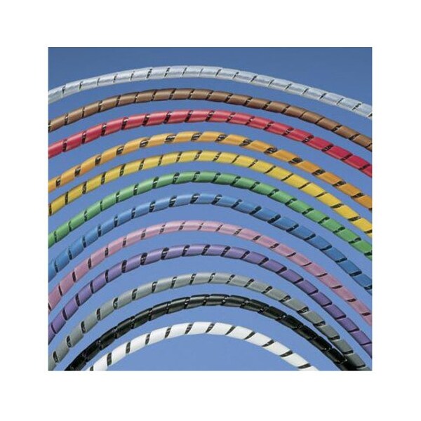 Spiral Wrap, 2 in Max Bundle Dia., 100 ft, Polyethylene, Yellow